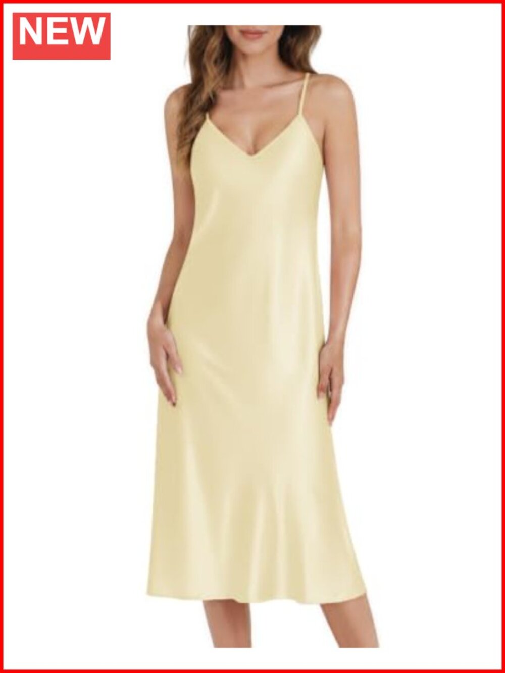 Silk Nightgown for Women Long Satin Sleep Slip Dress V Neck Chemise